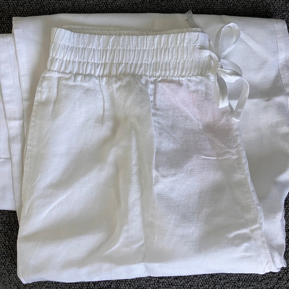 Victoria Secret-White Linen Lounge/Beach Pant-M - Picture 3 of 6